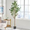 71 Inch Artificial Eucalyptus Tree for Home Decor - Green - Iron+Plastic