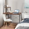 Compact Computer Desk Workstation with 4 Tier Shelves for Home and Office - Brown