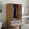 Wardrobe OLDEN Gray and Brown 30.1"x20.9"x67.7" Solid Wood Pine - Gray