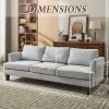 Fabric 3 Seater Couch with 2 USB, Comfortable Sectional Couche and Sofa- Light Grey