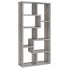 Geometric bookcase Seven (7) Shelves Storage Shelf Solid Wood Furniture 1pc Grey Driftwood - as Pic