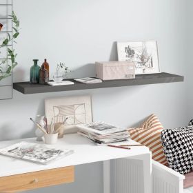 Floating Wall Shelf High Gloss Gray 47.2"x9.3"x1.5" MDF - Grey