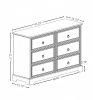 Modern Farmhouse 6-Drawer Chest of Drawers for Bedroom, Wooden Bedroom Drawer Dresser with 6 Storage Drawers,6 Drawer Dresser Chests- Black