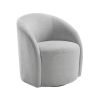 Light Gray Boucle Swivel Barrel Chair 1pc Solid Wood Durable Contemporary Living Room Furniture Luxurious Accent Seating - as Pic