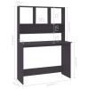 Desk with Shelves Gray 43.3"x17.7"x61.8" Engineered Wood - Grey