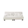Cloud Couch 2 Seater Sofa for Living Room, Chenille 2 - Seat sofa with 2 Lumbar pillows and 2 throw pillows,Chenille White - as Pic
