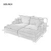 86.5" Oversized Loveseat Chaise Lounge Sectional Sofa Bed Corduroy Sleeper Sofa with Two USB Ports, Beige