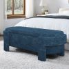 Linen Fabric Upholstered Bench with Large Storage Space for the Living Room, Entryway and Bedroom,dark blue( 51.5''x20.5''x17'' ) - as Pic