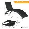 Foldable Patio Lounge Chair with Cushion for Backyard - Beige