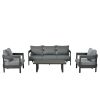 U_STYLE High-Quality Outdoor Seating Set with Thick Cushions for Ultimate Comfort, Perfect for Lawns, Patios, and Poolside - as Pic