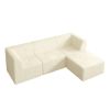 L shape Modular Sectional Sofa, Compressed Sectional Sofa Modern Minimalist Style Corduroy Couch-beige - as Pic