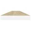 Floating Wall Shelves 2 pcs Oak and White 47.2"x9.3"x1.5" MDF - White