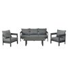 U_STYLE High-Quality Outdoor Seating Set with Thick Cushions for Ultimate Comfort, Perfect for Lawns, Patios, and Poolside - as Pic