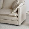 Modern Fabric Loveseat Sofa Couch for Living Room, Upholstered Large Size Deep Seat 2-Seat Sofa with 4 Pillows ,Beige Chenille - as Pic