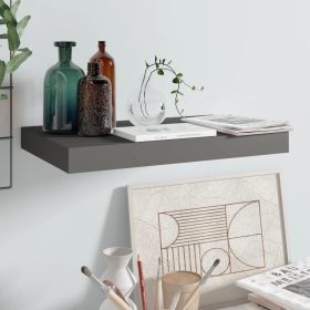Floating Wall Shelf High Gloss Gray 15.7"x9.1"x1.5" MDF - Grey