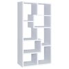 Geometric bookcase Seven (7) Shelves Storage Shelf Solid Wood Furniture 1pc White - as Pic