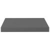 Floating Wall Shelves 4 pcs High Gloss Gray 15.7"x9.1"x1.5" MDF - Grey