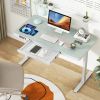 1PC 48-Inch Height Adjustable Electric Standing Desk with DrawerHome Office Desks - White