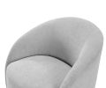 Light Gray Boucle Swivel Barrel Chair 1pc Solid Wood Durable Contemporary Living Room Furniture Luxurious Accent Seating - as Pic