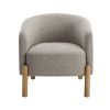 Style Comfort Accent Chair Taupe Upholstery Durable Frame Solid Wood Legs Contemporary Living Room Furniture 1pc - as Pic