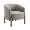 Style Comfort Accent Chair Taupe Upholstery Durable Frame Solid Wood Legs Contemporary Living Room Furniture 1pc - as Pic