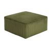 ISABELLA Square Ottoman, Olive Green, Corduroy - as Pic