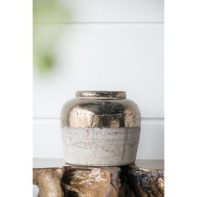 13x13x11" Round Sienna Brown Ceramic Accent Vase - as Pic