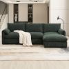 96.5'' Chenille Sectional Sofa with Storage Ottoman and Pockets,Adjustable Phone Holder,Wide Seat,4 Seat L Shaped Couch Set, 3 Colors - as Pic