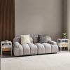 Set of 2, 15.75" Rattan End table with drawer, Modern nightstand, metal legs,side table for living room, bedroom,white - as Pic