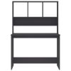 Desk with Shelves Gray 43.3"x17.7"x61.8" Engineered Wood - Grey