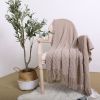 SOGA Coffee Diamond Pattern Knitted Throw Blanket Warm Cozy Woven Cover Couch Bed Sofa Home Decor with Tassels - coffee