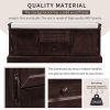 Storage Bench with 2 Drawers and 2 Cabinets,Shoe Bench with Removable Cushion for Living Room,Entryway - Espresso - Solid Wood