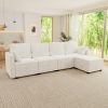 Modular Sectional Sofa Convertible L Shaped Sofa Couch Set with Storage for Living Room(Beige)