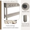 Rustic Entryway Console Table,60" Long Sofa Table with two Different Size Drawers and Bottom Shelf for Storage - Gray Wash - Solid Wood