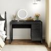 1PC Modern Computer Desk Writing Workstation with Cabinet and Drawer - Black
