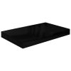 Floating Wall Shelf High Gloss Black 15.7"x9.1"x1.5" MDF - Black