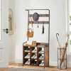 Coat Rack, Hall Tree With Shoe Rack For Entryway, 3-in-1 Entryway Coat Rack And Storage Rack, With 7 Hooks, A Hanging Rod - Antique Natural