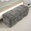 COOLMORE Storage Ottoman,Bedroom End Bench,Upholstered Fabric Storage Ottoman with Safety Hinge, Entryway Padded Footstool (Gray)