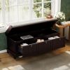 Classic Storage Bench with Cushioned Seat and Three Drawers for Entryway and Living Room - Espresso - MDF