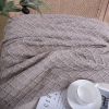 SOGA Coffee Diamond Pattern Knitted Throw Blanket Warm Cozy Woven Cover Couch Bed Sofa Home Decor with Tassels - coffee