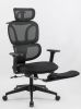 Foam office chair, ergonomic office chair, foam base, adjustable headrest, armrests, foot rests, with hanger- Black