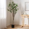 70.9 Inch Artificial Milan Leaf Bonsai,Large Plants for Home Decor and Housewarming Gift - Green - POLYETHYLENE