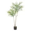 47.2 Inch Artificial Nandina Leaves Plants for Indoor Office Home Decor - Green - POLYETHYLENE