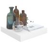 Floating Wall Shelves 2 pcs High Gloss White 9.1"x9.3"x1.5" MDF - White