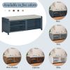 Distressed Shutter Storage Bench with Acacia Veneer for Retro Charm for Living Room,Entryway - Navy - MDF