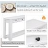 Console Table/Sofa Table with Storage Drawers and Bottom Shelf for Entryway Hallway - Antique White - Solid Wood