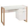 1PC Modern Computer Desk Writing Workstation with Cabinet and Drawer - White