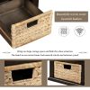 Rustic Storage Bench with 3 Drawers and 3 Rattan Baskets,Shoe Bench for Living Room,Entryway - Espresso - Solid Wood