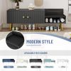 Modern Shoe Storage Bench with Hidden Storage and Upholstered Cushions for Bedside,Living Room and Entryway - Gray - MDF+Metal