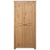Wardrobe 31.5"x19.7"x67.5" Solid Pine Panama Range - Brown